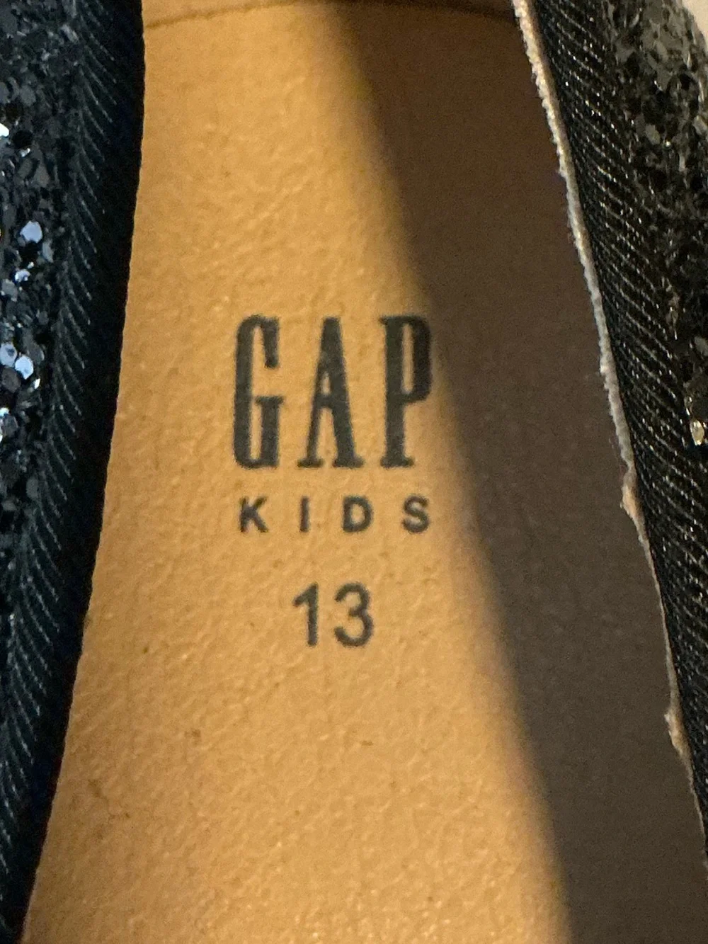 GAP Girls Black Glitter Mary Jane Dress Shoes